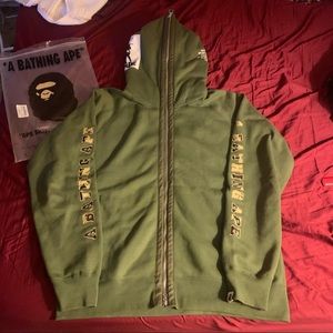 BAPE military full-zip hoodie size XXL